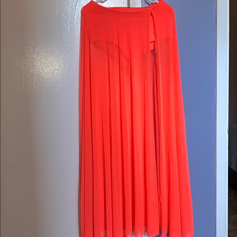 Long flowy mesh skirt